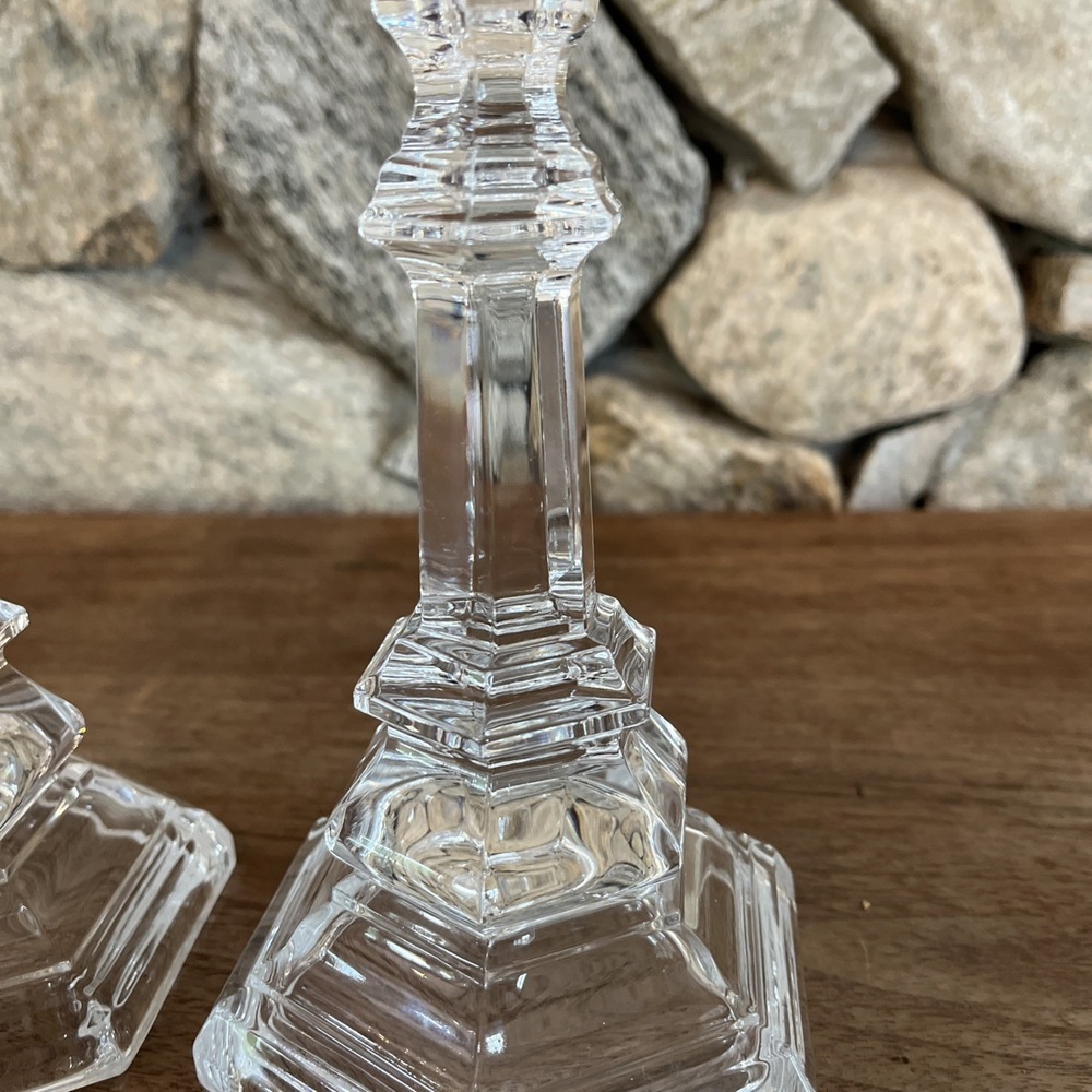 Tiffany & Co. Clear Crystal Pair of Faceted Candlesticks - Picture 4 of 9